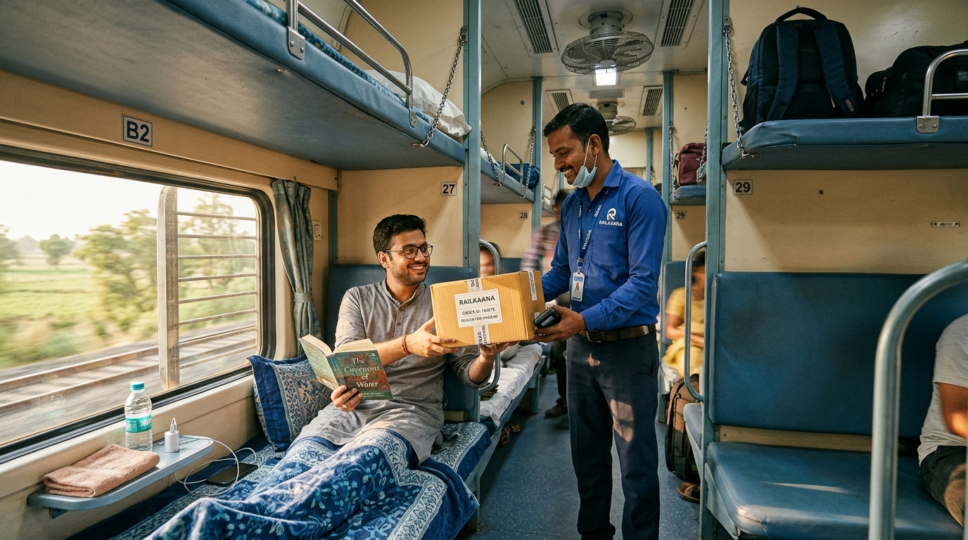 Traveler comfortably relaxing beside train window enjoying journey comfort